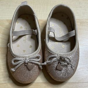 Carters size 4 gold sparkle hard bottom shoe